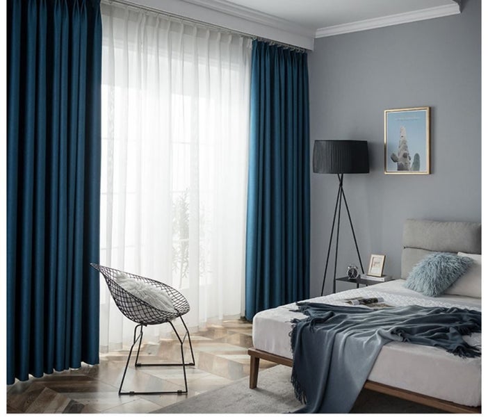 Thick & Heavy Linen Effect Blockout Thermal Ready to Hang Curtain Carousel 2