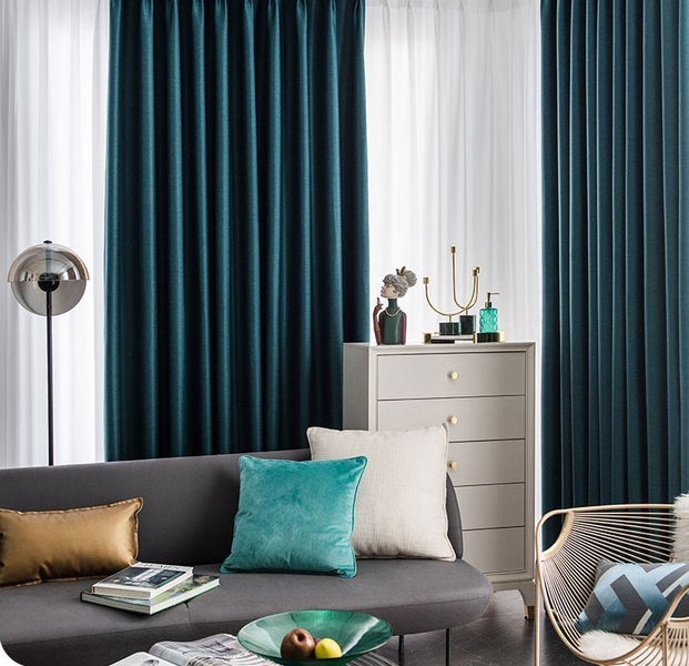 460CMX205CM Thick & Heavy Linen Effect Blockout Thermal Ready to Hang Curtains Carousel 1