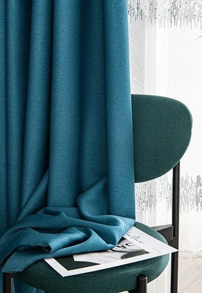 Thick & Heavy Linen Effect Blockout Thermal Ready to Hang Curtain Carousel 1