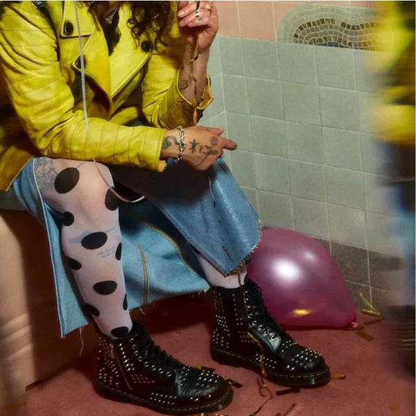 1460 Dr Martens Studded Zip Atlas Black Leather 8 Up Boot CLEARANCE Carousel 2