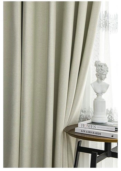 Sale! 660CMX220CM Cream Beige White Linen Effect Thermal Ready to Hang Curtains Carousel 1