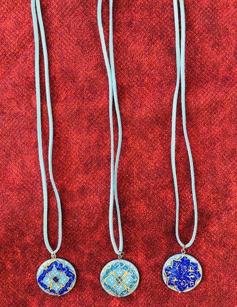 Handcraft Persian Minakari Necklace on shell Carousel 7