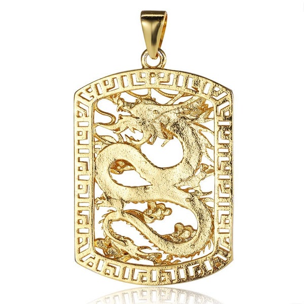 Dragon Card Necklaces Alloy Pendant Prevent Fading Plating Pendants Gift Carousel 1