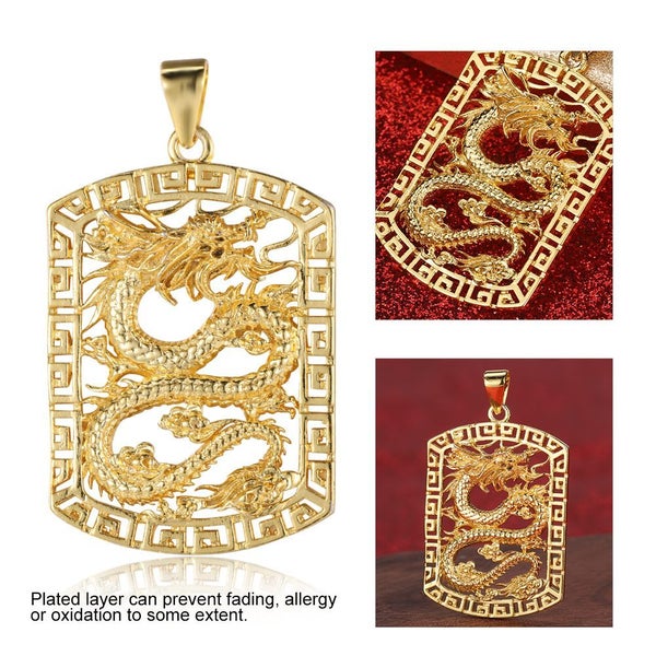 Dragon Card Necklaces Alloy Pendant Prevent Fading Plating Pendants Gift Carousel 2