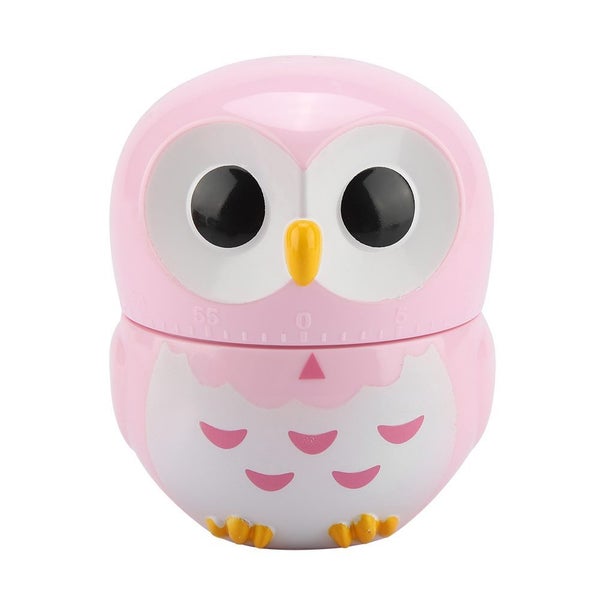 Cute Owl Shape Kitchen Manual Timer Mechanical Home Cooking Counters Clock(Pink) Carousel 1