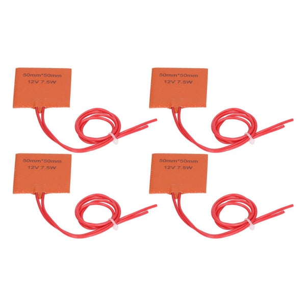 4Pcs Heat Mat Silicone Heater Pad Warmer 12V 7.5W 120 to 150°C 50x50mm Carousel 3