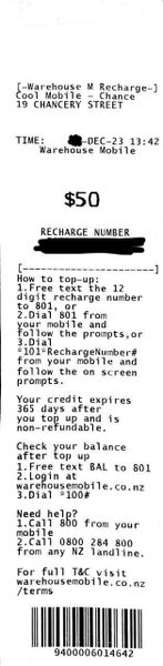 Warehouse Mobile Top Up Buy 1 Get 1 Half Price ($50 + $25) = $75 Carousel 1