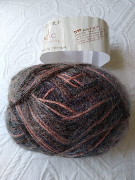 *Cleckheaton* Studio Mohair 8ply. 50 grams. Variegated tones. Carousel 5