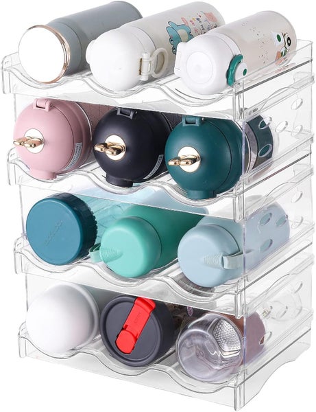 4 Tier 12 Containers Tumbler Water Bottle Organizer Kitchen - Brand New NZ Stock Carousel 1