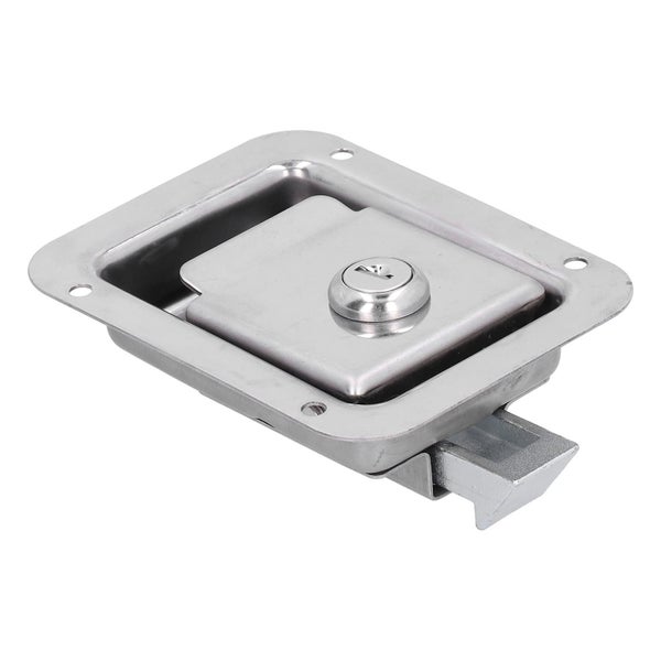 304 Stainless Steel Paddle Door Latch Toolbox Lock Flush Mount with 2 Keys Carousel 1