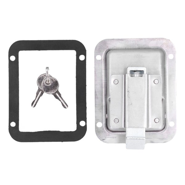 304 Stainless Steel Paddle Door Latch Toolbox Lock Flush Mount with 2 Keys Carousel 3