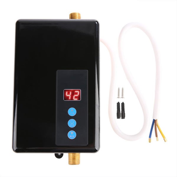 Mini Instant Electric Water Heater Tankless Shower Hot Water System 5.5KW Black Carousel 3