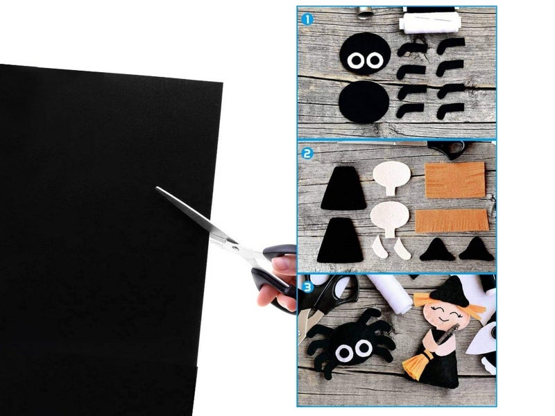 20Pcs Self-Adhesive Felt Fabric Sheets Sticky Backing Velvet Liner - Black Carousel 2