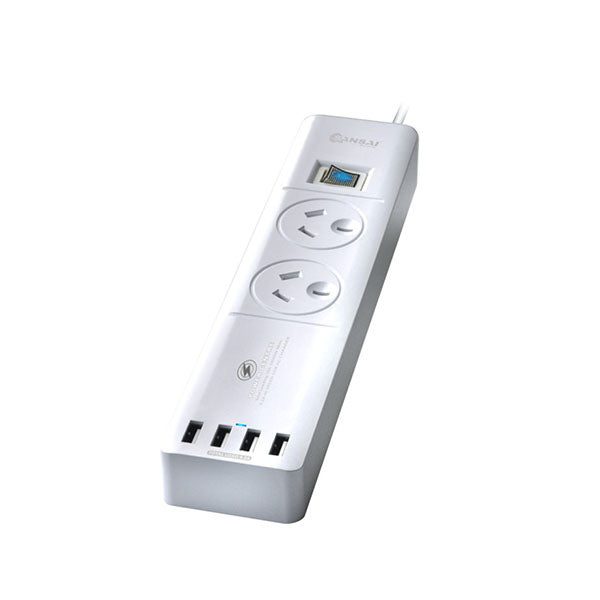 Sansai 1M 2 Way Surge Protected Power Board With Usb Carousel 1