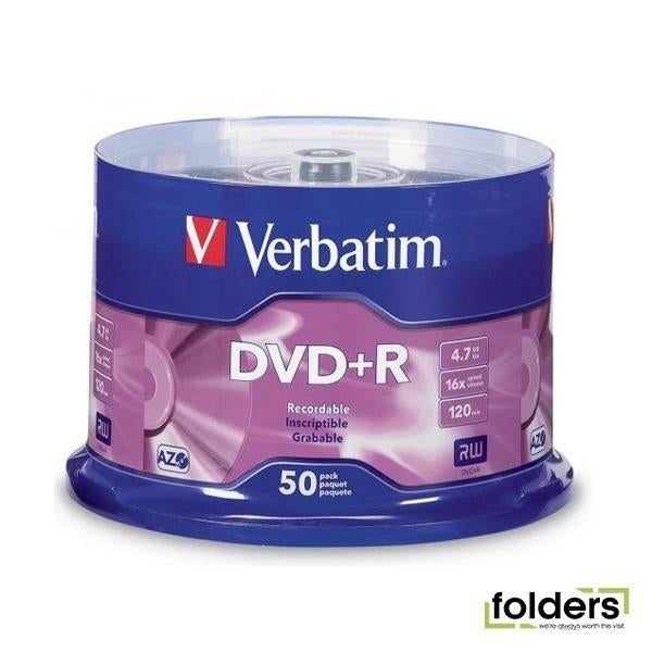 Verbatim DVD+R 4.7GB 16x 50 Pack on Spindle Carousel 1