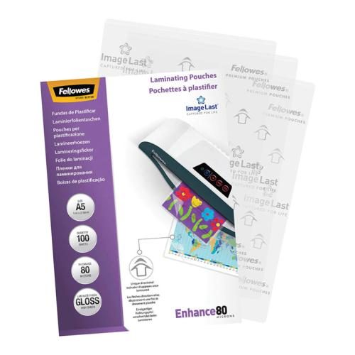 Fellowes 5306002 Laminating Pouches A5 Gloss 80 Micron Pack 100 [5306002] Carousel 1