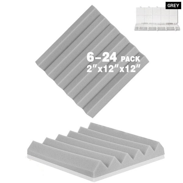 White Acoustic Foam Panels 6-24 Pcs Soundproofing Foam Sound Absorbing Materi... Carousel 1