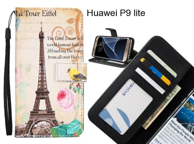 Huawei P9 lite case 3 card leather wallet case printed ID Carousel 1