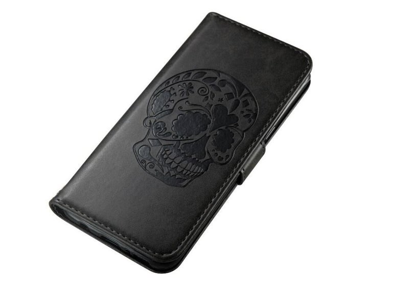 LG G6 case skull vintage leather wallet case Carousel 2