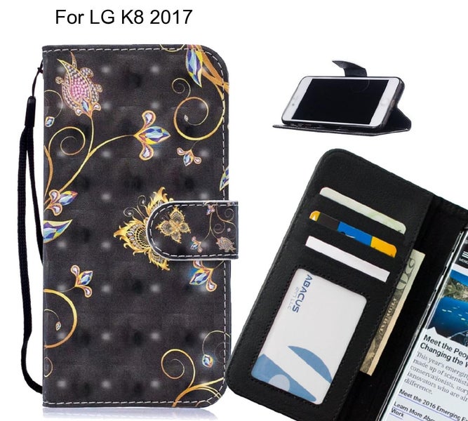 LG K8 2017 Case Leather Wallet Case 3D Pattern Printed Carousel 1