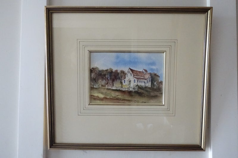 P O'Sullivan Watercolour St Mary's church Meeanee Napier NZ Carousel 1