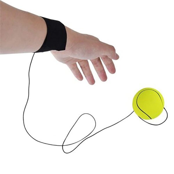 Rubber Balls with Wrist Strap Bounce and Return Kids' Active Play -Yellow Carousel 2