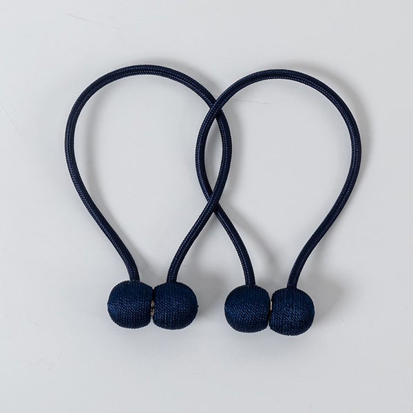 4PCS Magnetic Curtain Tieback Set Ball Holdbacks Buckle Clips Hooks -Navy Carousel 1