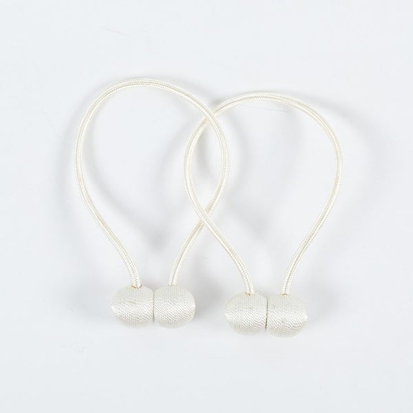 4PCS Magnetic Curtain Tieback Set Ball Holdbacks Buckle Clips Hooks -Beige Carousel 1