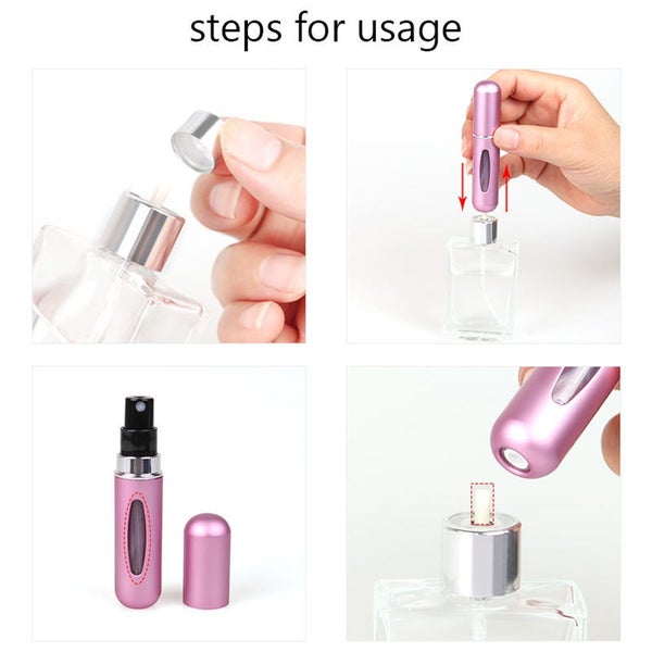 3PCS Mini Perfume Atomizer Sprays Refillable Portable Bottles for Travel-Pink Carousel 2