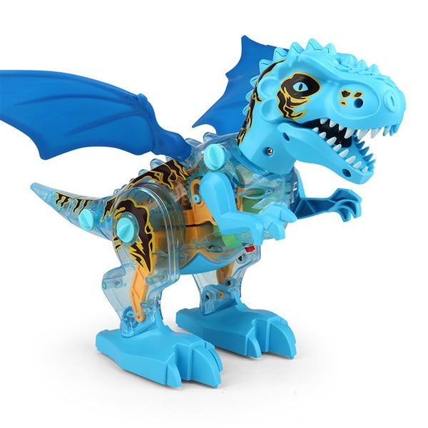Kids Walking Spray Dinosaur Toys Electronic Dinosaur with Lighting-Blue Carousel 1