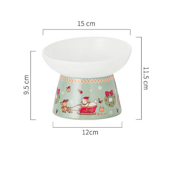 15-degree tilt Cat Ceramic Bowls Christmas Carousel 1