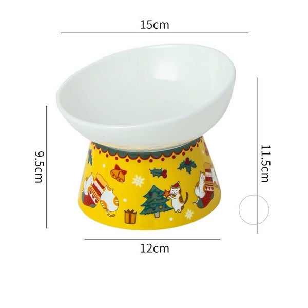 15-degree tilt Cat Ceramic Bowls Christmas Carousel 2