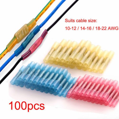 100PCS Heat Shrink Butt Wire Crimp Connectors Kit Carousel 1