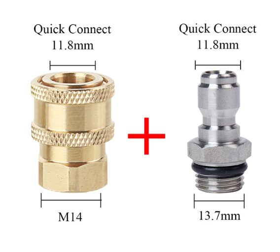 Pressure Fitting Adapter Kit M14(M)x1/4 QC(M) + M14(F)x1/4 QC(F) Carousel 2