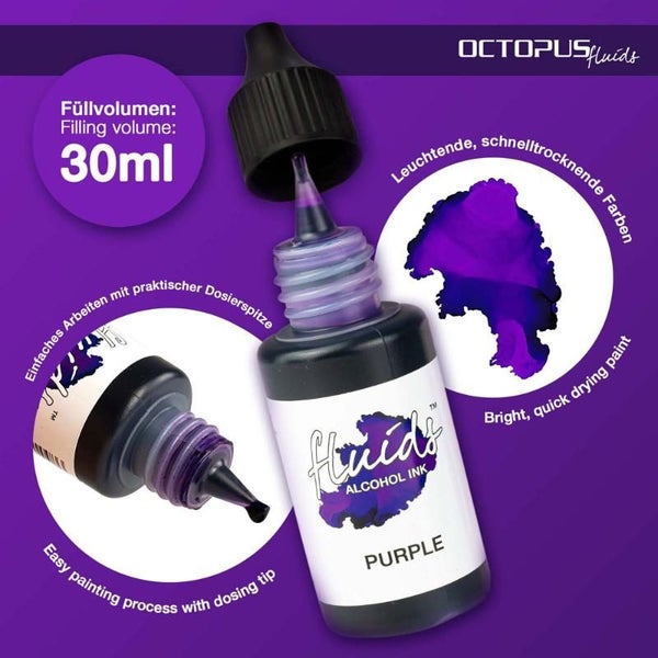 Octopus Fluids Alcohol Ink Purple Violet 30ml Carousel 2