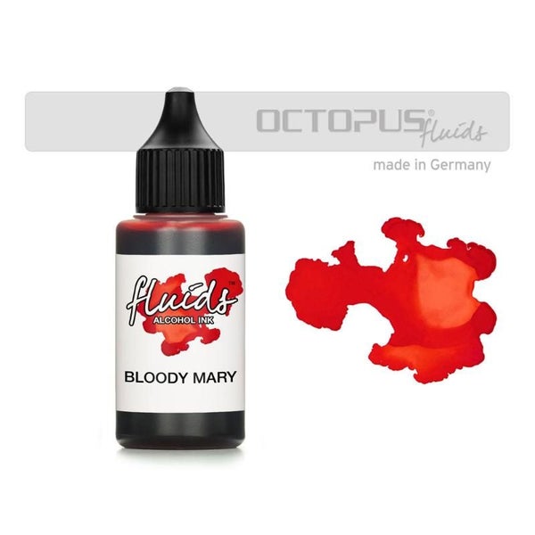 Octopus Fluids Alcohol Ink Bloody Mary Red 30ml Carousel 1