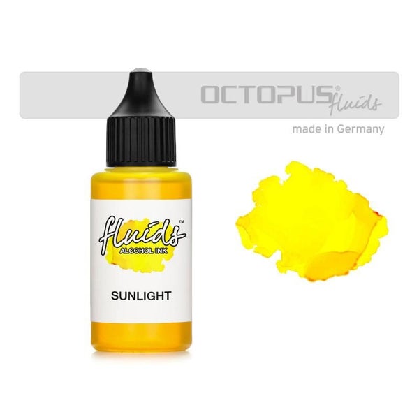 Octopus Fluids Alcohol Ink Sunlight Yellow 30ml Carousel 1