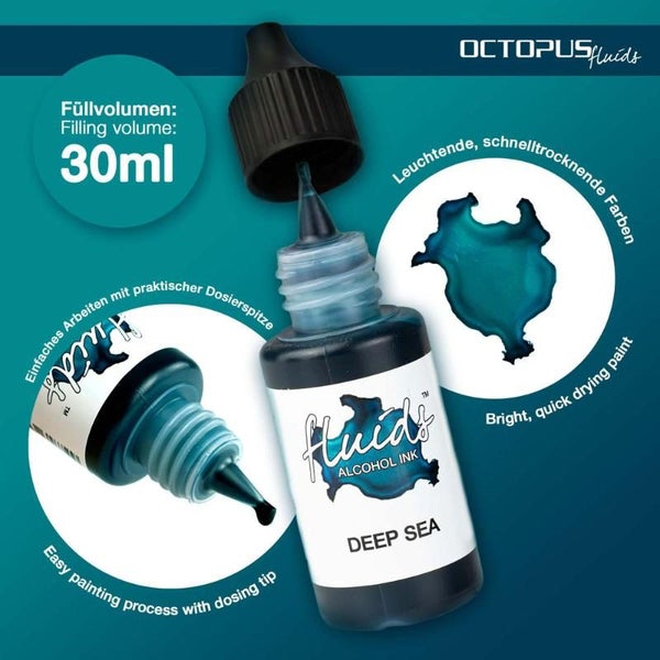 Octopus Fluids Alcohol Ink Deep Sea Blue 30ml Carousel 2