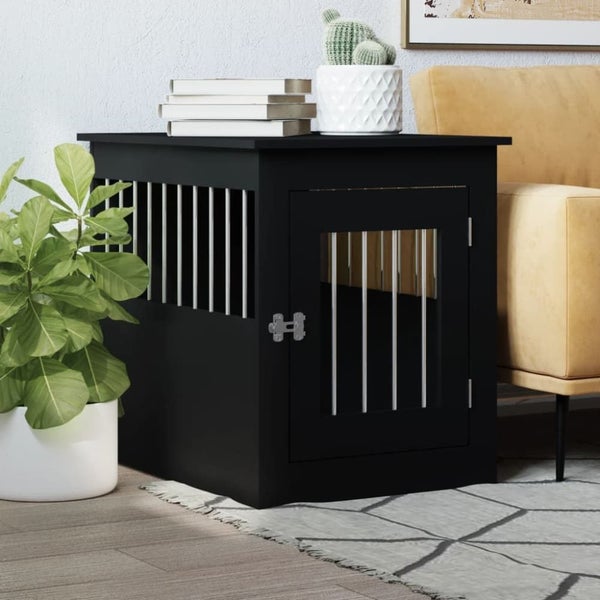 Dog Crate Furniture Black 55x75x65 Cm Engineered Wood Ntntoi Carousel 1