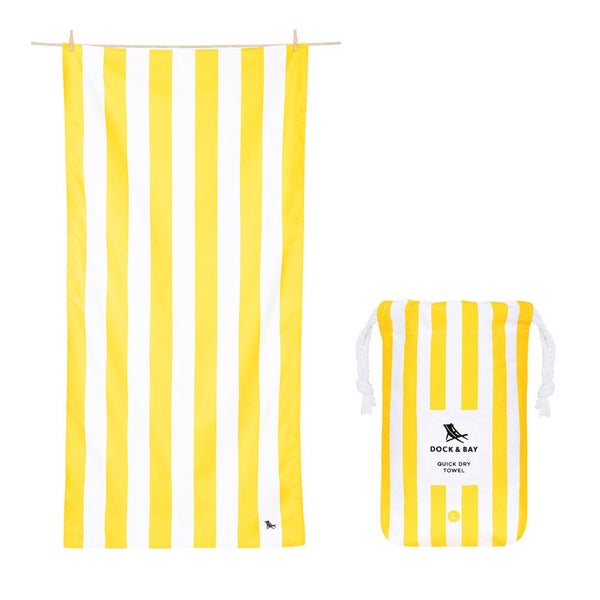 Dock & Bay Beach Towel Cabana Collection L - Boracay Yellow Carousel 1