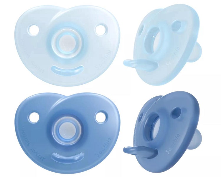 Philips Avent Curved Soothie, 2 Pack (Blue and Green) - Newborn-6 Months Carousel 1
