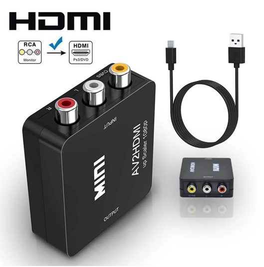 Mini RCA AV to HDMI Converter Adapter Nintendo Wii 1080P HDTV Carousel 2