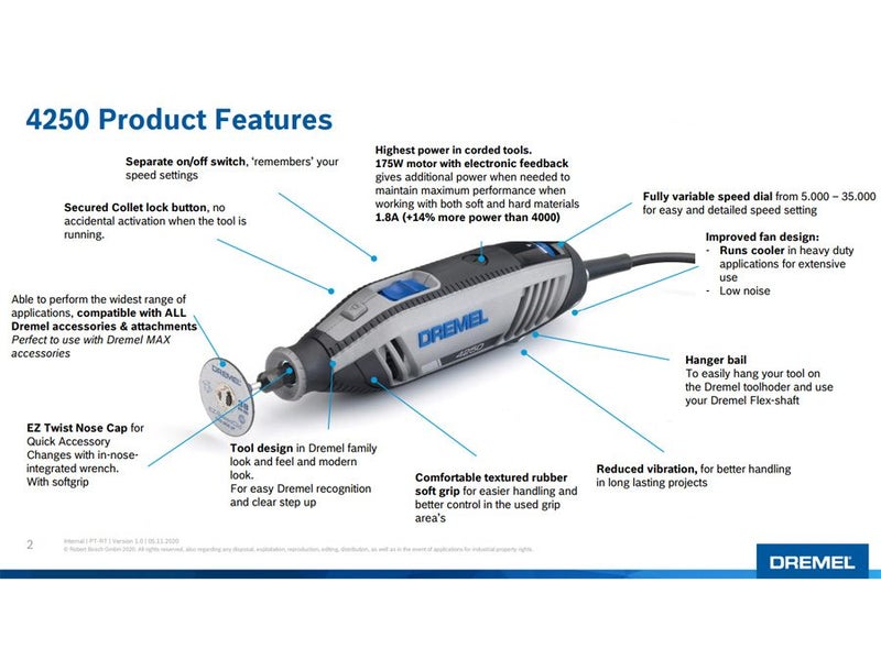 Dremel 4250 With 35 Accessories 4250-35A F0134250NA Carousel 6