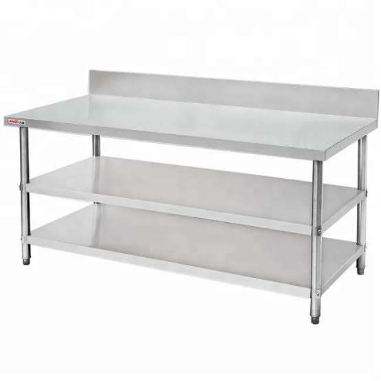 Stainless Steel Bench 1800 x 800 x 900 3 Tier SPLASHBACK 304 Food Grade Carousel 1