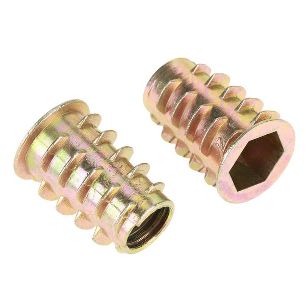 M10*25mm Alloy Hex Drive Head Furniture Nuts Threaded for Wood Insert Carousel 1