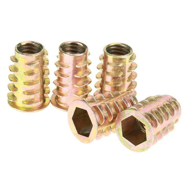 M10*25mm Alloy Hex Drive Head Furniture Nuts Threaded for Wood Insert Carousel 2