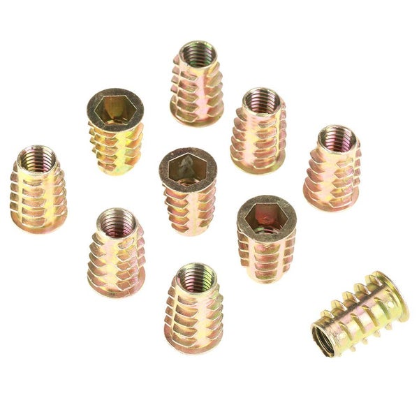 M10*25mm Alloy Hex Drive Head Furniture Nuts Threaded for Wood Insert Carousel 3