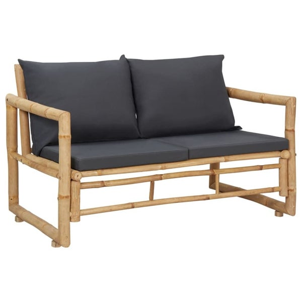 Garden Bench with Cushions Bamboo Toppki Carousel 1