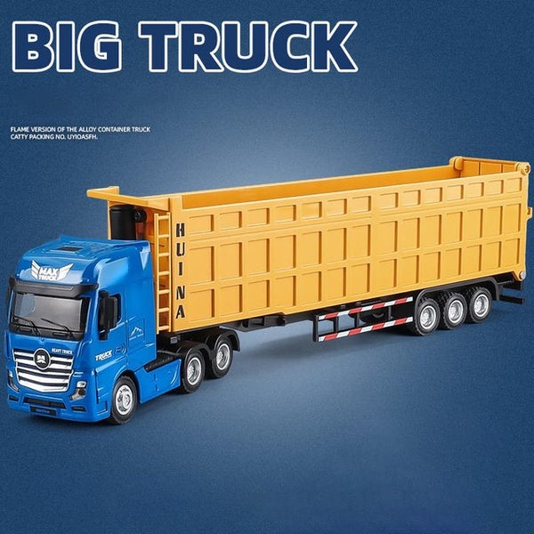 Die-cast Dump Trailer Truck (BLUE & YELLOW), 1:50, Metal, Huina 1731 Carousel 1