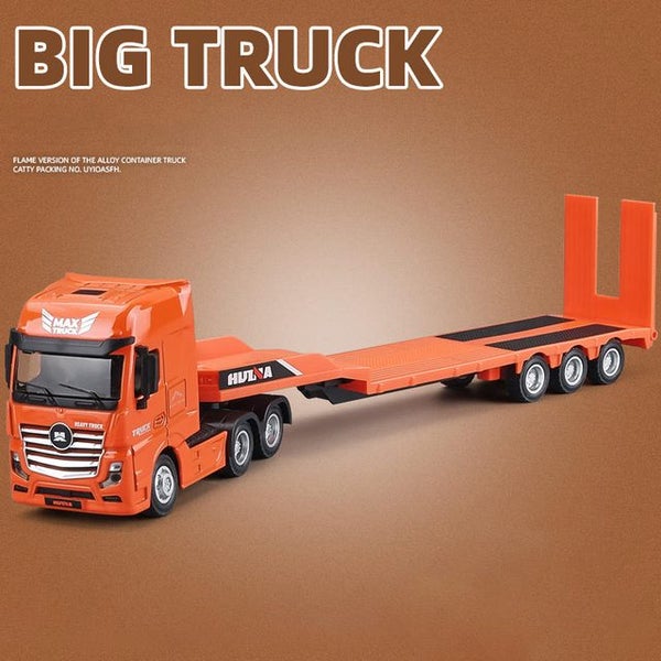 Die-cast Flatbed Truck (ORANGE), 1:50, Metal, Huina 1730 Carousel 2